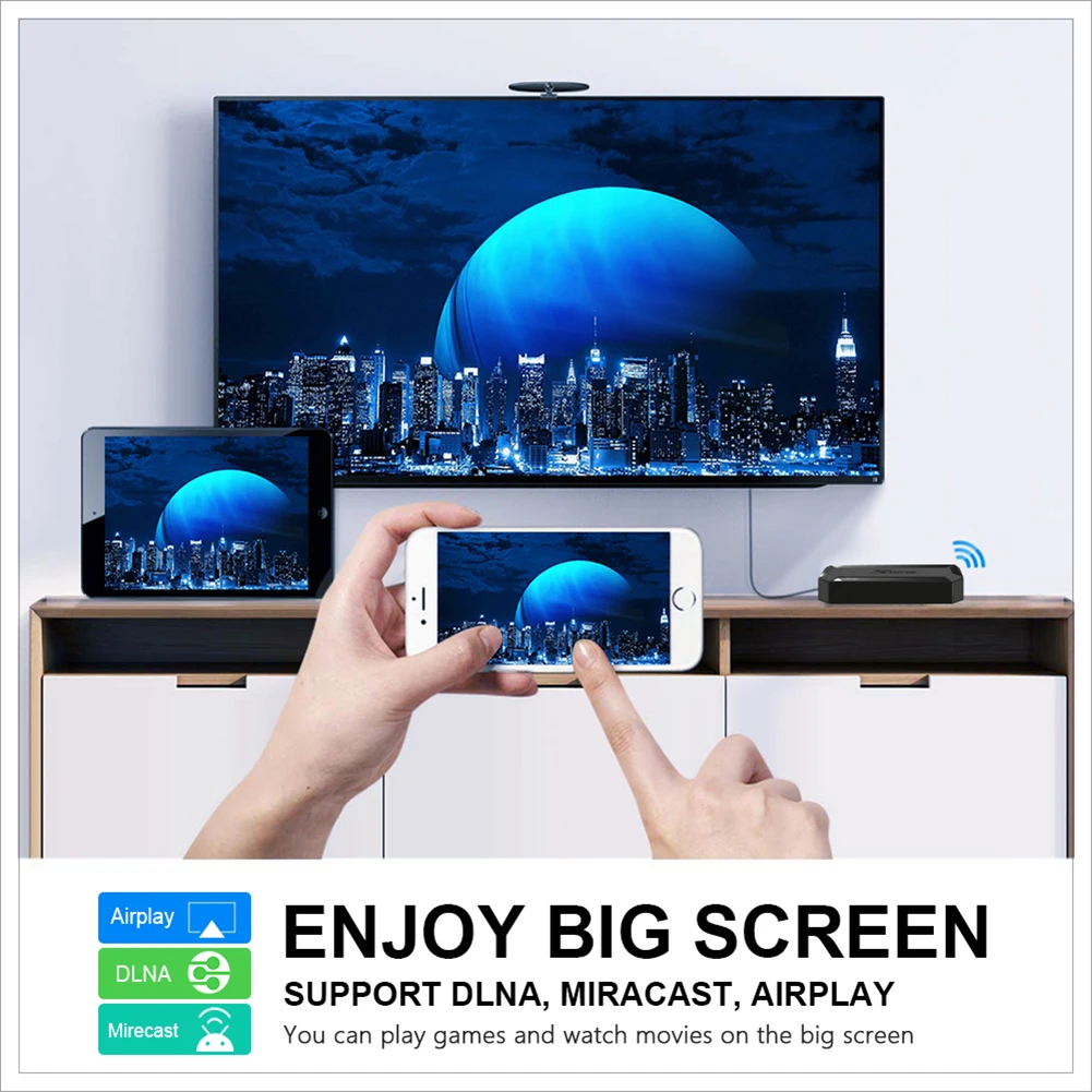 NAUJAS Android 10.0 TV Box X96Q 16GB 2GB Allwinner H313 Quad Core 4K 2.4 G Wifi, Netflix, 
