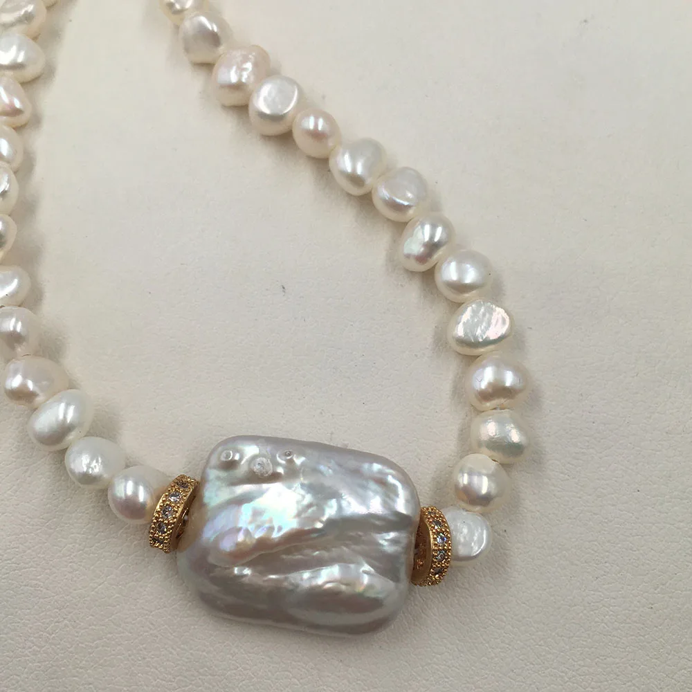 Chocker neckace, pobūdžio gėlo vandens baroko perlas 15-20 cm