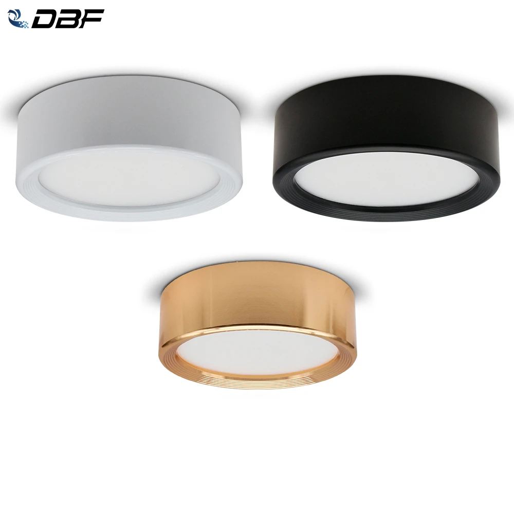 [DBF]Ultra-plonas LED Paviršinio montavimo Lubų Lempa 3W 5W 9W 7W Juoda/Balta/Aukso Būsto Lubų Vietoje Lempa Namų kambarį Dekoro
