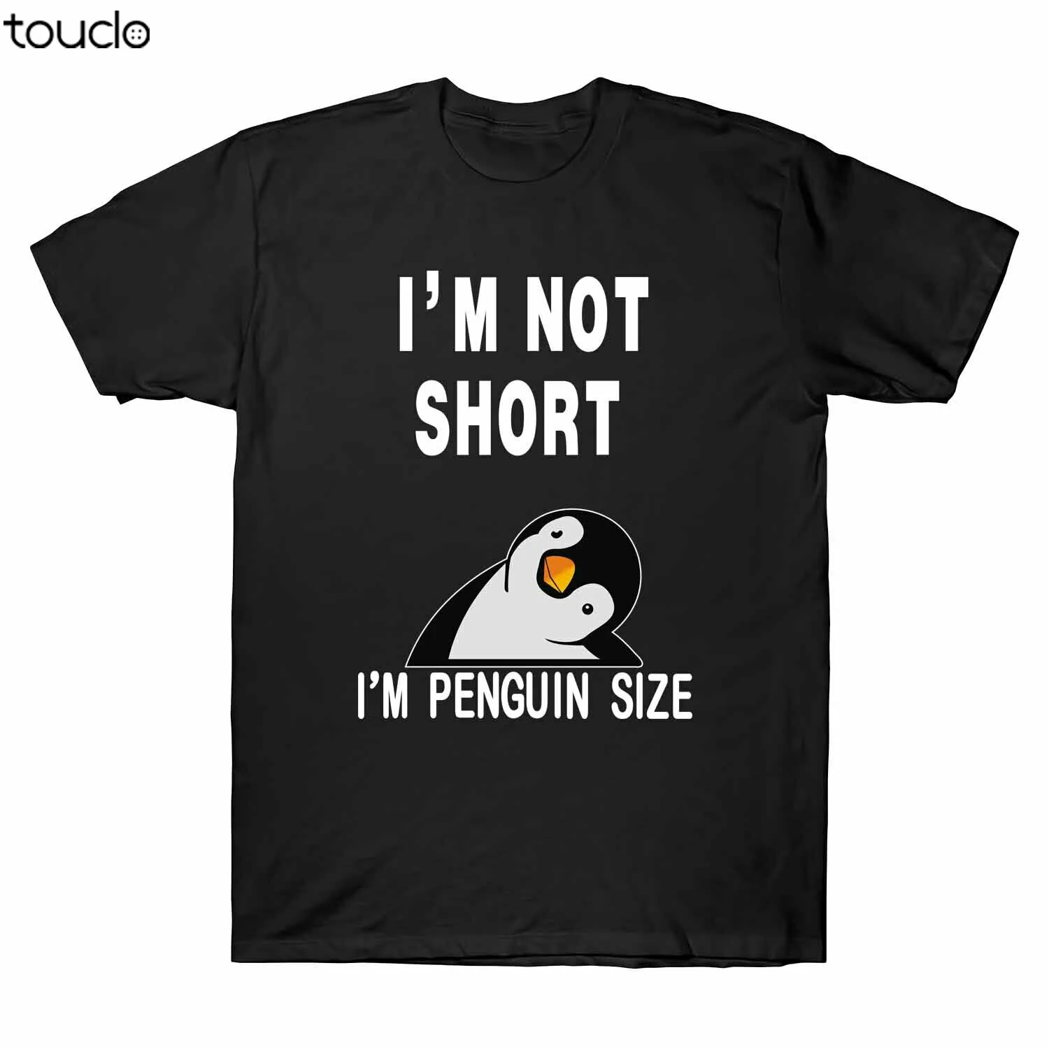 Aš Ne Trumpas esu Pingvinas Dydis Juokingas Pingvinas Tee vyriški Medvilniniai Marškinėliai