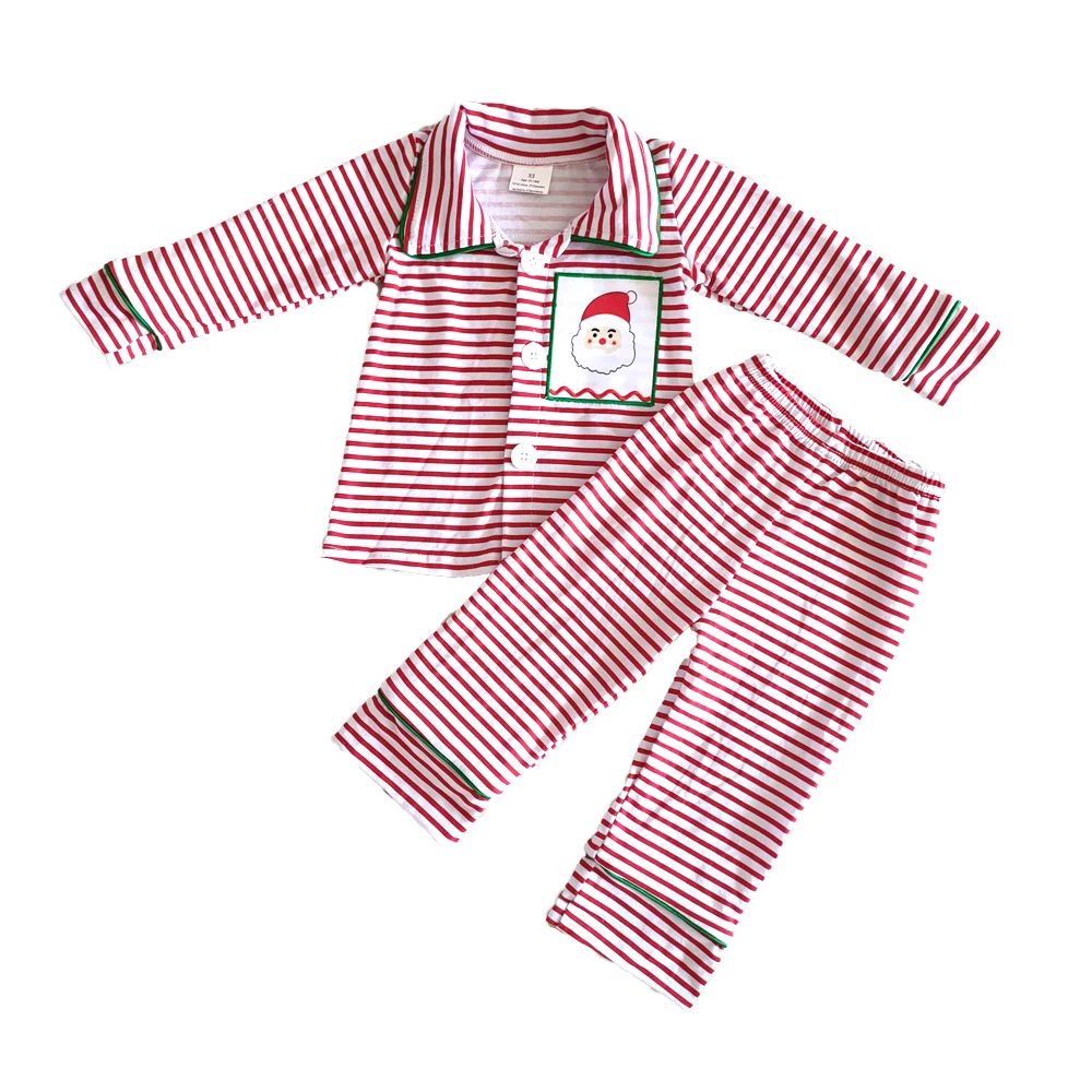 Kalėdų vaikams ilgomis rankovėmis pižama apranga berniukas santa siuvinėjimo apranga berniuko, mados pižama komplektas