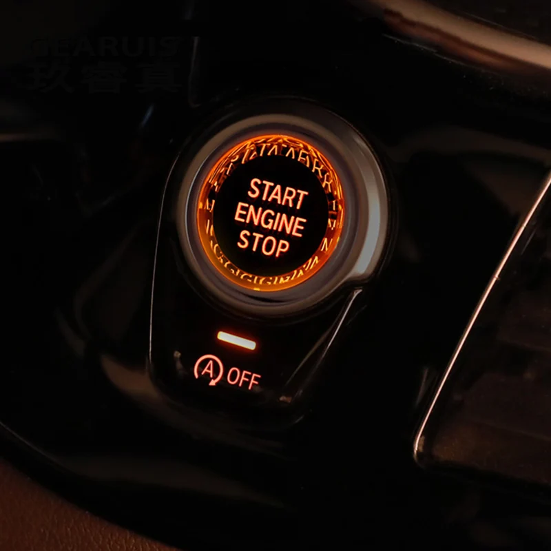 Automobilio stilius VARIKLIO PALEIDIMO išjungimo jungiklis mygtukas Lipdukai BMW 1 3 4 5 Series F30 F32 F34 X1 X5 X6 E71 F52 E89 Z4 E90 E91 E60 E87