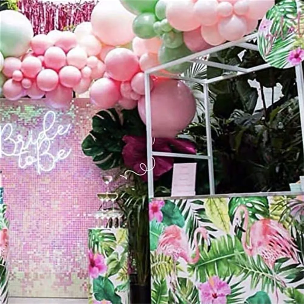 103pcs Havajuose, Pastelinės Žalios spalvos Rožinė Balionų Girliandą Arch Komplektas su Balionu Juostelės Havajai Balionas Atogrąžų Gimtadienio Dekoras