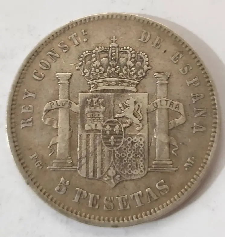 Ispanijos Sidabro Moneta, Alfonso 25g Senų Realių Originalus Sidabro Monetų Kolekcinė Moneta Europa