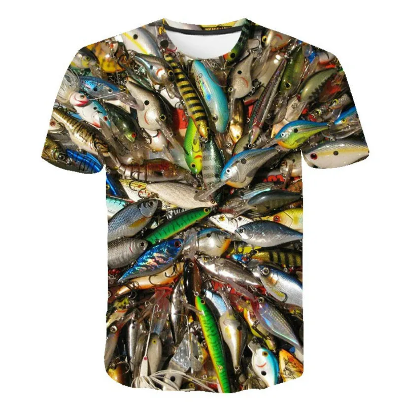 3 D Žuvis t-marškinėliai berniukams, ir mergaitėms, juokingi skaitmeninis T-marškinėliai su spausdinimo, madingi ir asmeninį marškinėliai vaikams,