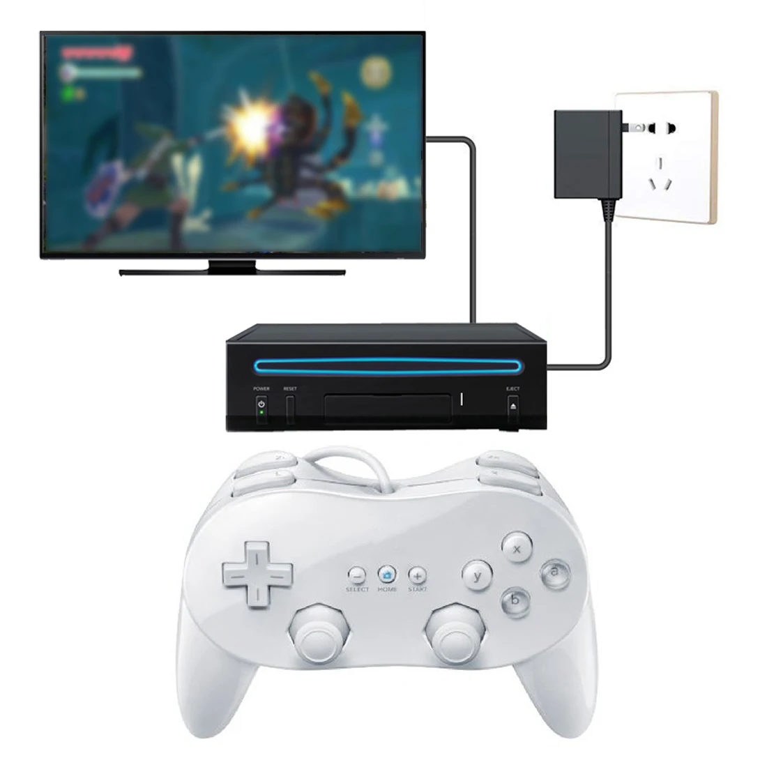 Marsnaska Naujas Klasikinis Laidinio Žaidimų Valdiklis Žaidimų Nuotolinio Pro Gamepad Šoko Joypad Kreiptuką Nintendo Wii Antros kartos