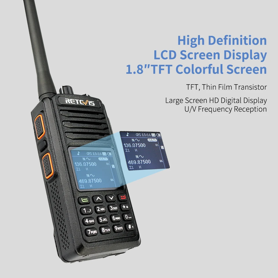 RETEVIS RT52 DMR Radijas Skaitmeninio Walkie Talkie Dual TR Dual Band DMR VHF UHF GPS Du Būdu Radijo Šifruojami Kumpis Radijo Mėgėjų +Kabelis
