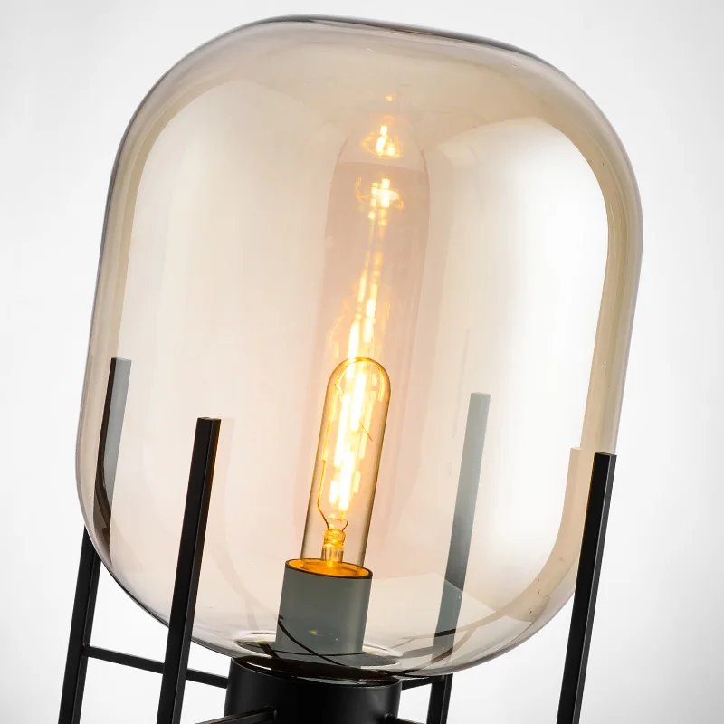 Art Deco Gražus Stiklo Dūmų Pilka Gintaro Umbra E27 Edison Lemputės, Stalinės Lempos Šviesą Miegamojo Kambarį 5w Lemputės Įtraukti