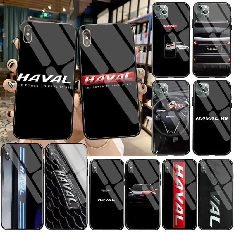2020 Automobilių Haval Logo Dangtelis Juodas Minkštas Apvalkalas Telefono dėklas Grūdintas Stiklas iPhone 11 Pro XR XS MAX 8 X 7 6S 6 Plus SE 2020 atveju