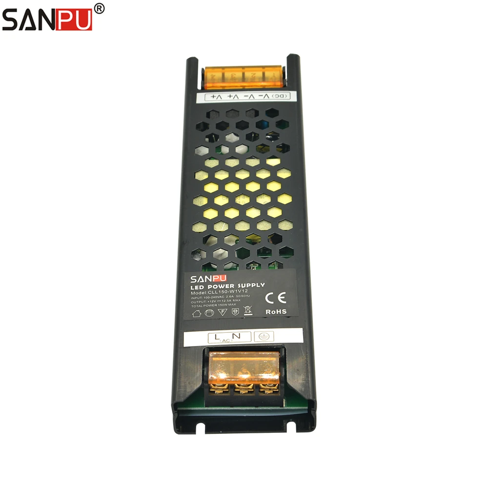 SANPU 12V Slim Maitinimo Blokas 150W 12A ILGAI-BUTAS nuolatinė Įtampa 12VDC LED Driver LED šviesdėžės, Reklamos CLL150-W1V12