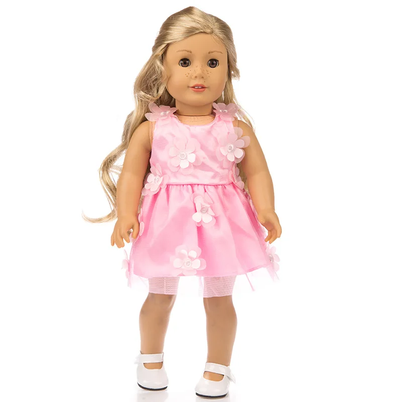 Baby Girl Lėlės accessories18 Colių American Doll Suknelė Lipni Gėlių Princesė Suknelės 43-45cm bjd Doll drabužių Didmeninės
