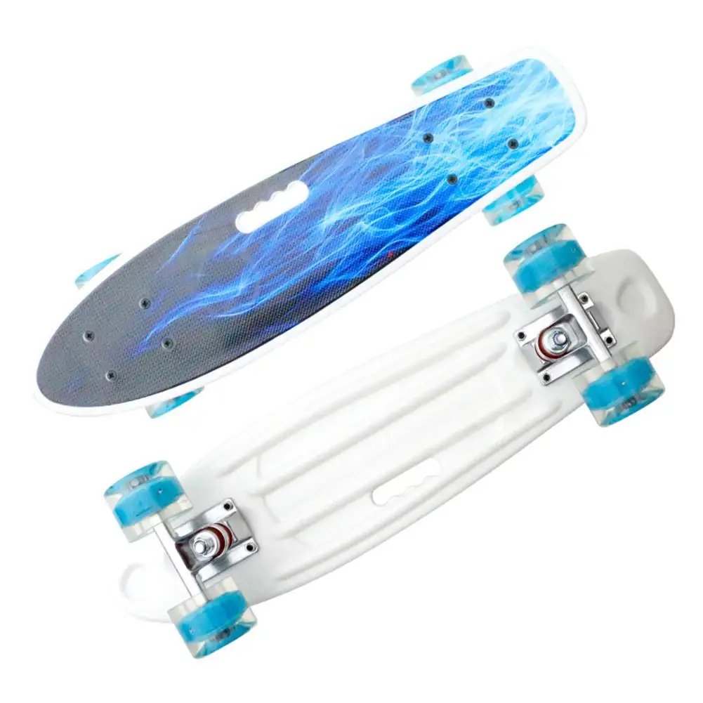 22 Colių Keturių ratų Mini Longboard Pastelinių Spalvų Skate Board riedlentė su LED Mirksi Ratai Retro Riedlenčių sportas