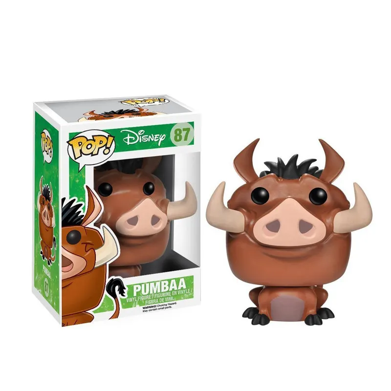 Funko pop Animacinis Liūtas Karalius, Pumbaa #87 PVC Veiksmų Skaičius, brinquedos Kolekcijos Modelis žaislai vaikams gimtadienio Dovana
