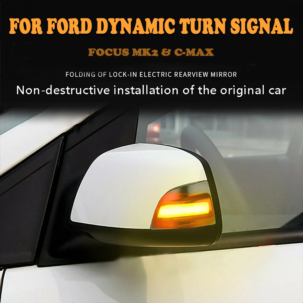 2x led dinaminis eilės mirksi posūkio signalo veidrodėliai žibintai Focus focus MK2 C-max AUTOMOBILIŲ priedai