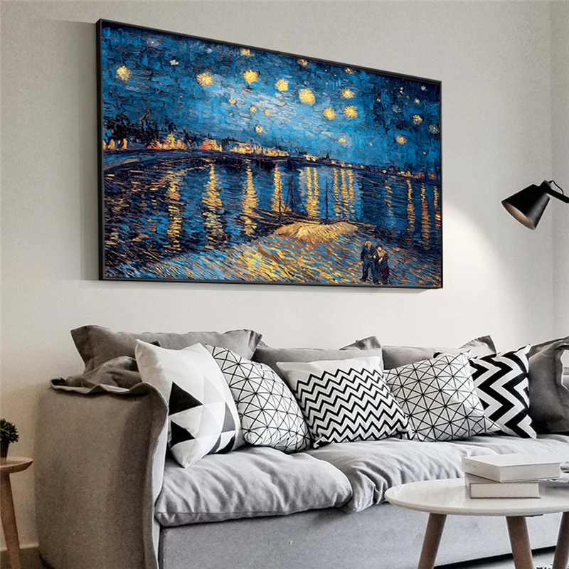 Klasikinės Tapybos Žvaigždėtą Naktį, Impresionistų Dailininko Van Gogh Sienos Kabo Nuotraukos, Plakatai ir Spausdinimo už Kambarį