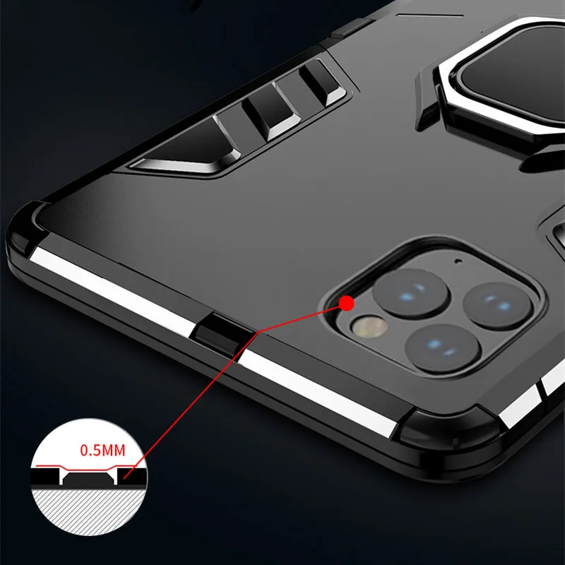 Telefono dėklas skirtas iPhone 6 6S 7 8 Plus X XR Xsmax 11 12 Pro Max SE2020 Apsauginis gaubtas, Magnetinis Žiedas Su Turėtojas