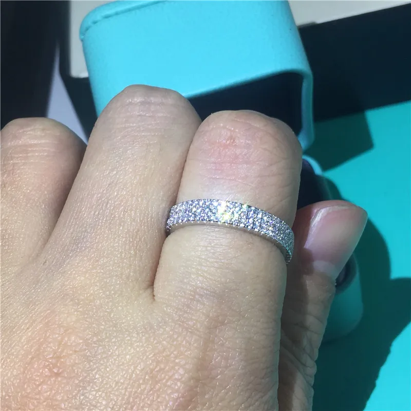 2020 m. Holivudo 925 Sterlingas sidabro Pažadas žiedas Nutiesti AAAAA cz Akmens Sužadėtuvių Vestuvių Juostoje Žiedai, moterų Nuotakos Fine Jewelry