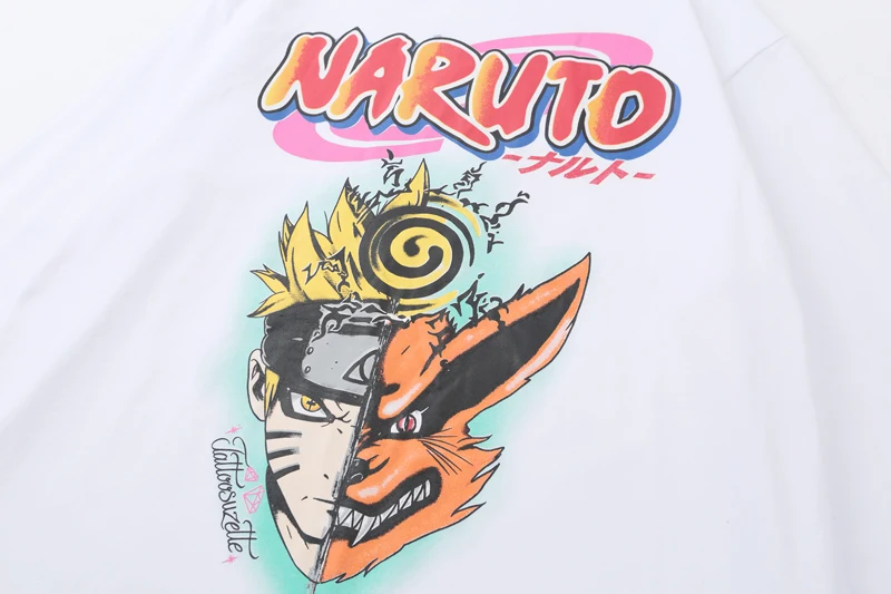Harajuku Naruto Marškinėliai Vyrams Anime Hip-Hop Streetwear ilgomis Rankovėmis Marškinėlius 2020 M. Rudenį Naujų Medvilnės Prekės ženklo Drabužių Moterims, T-shirt