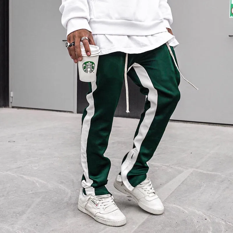 Naujas Atvykimo Vakarų Gatvėje, Stilingas Mados Atsitiktinis Spalvų Kratinys Vyrų Sweatpants Užtrauktukas Kišenės Slim Track kelnės Streetwear