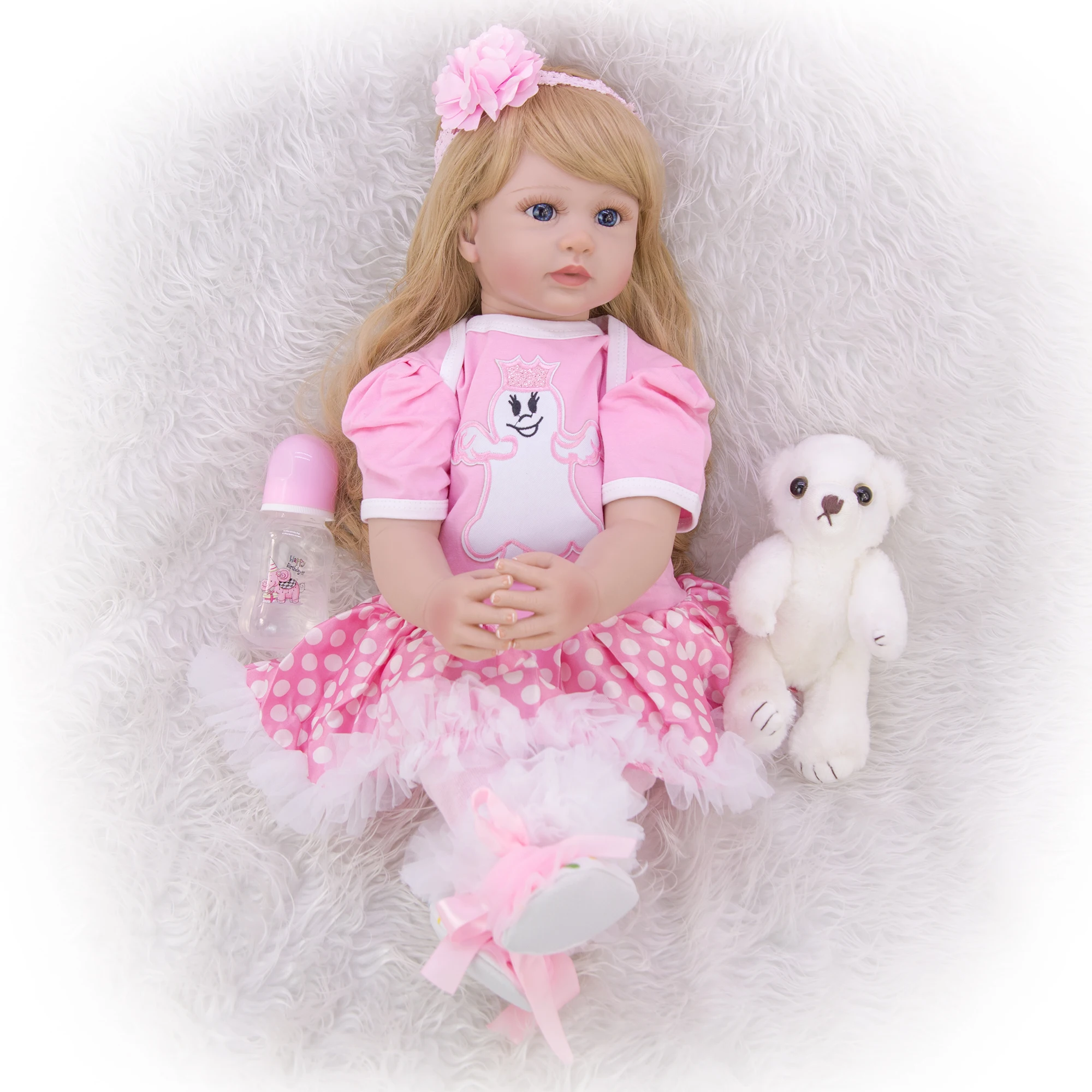 KEIUMI Puikus Reborn Baby Princess Lėlių Mielas Minkštas Vinilo Audiniu Kūno Modeliavimas 60 cm Lėlė Baby Žaislų Mada Vaikas Kalėdinė dovana