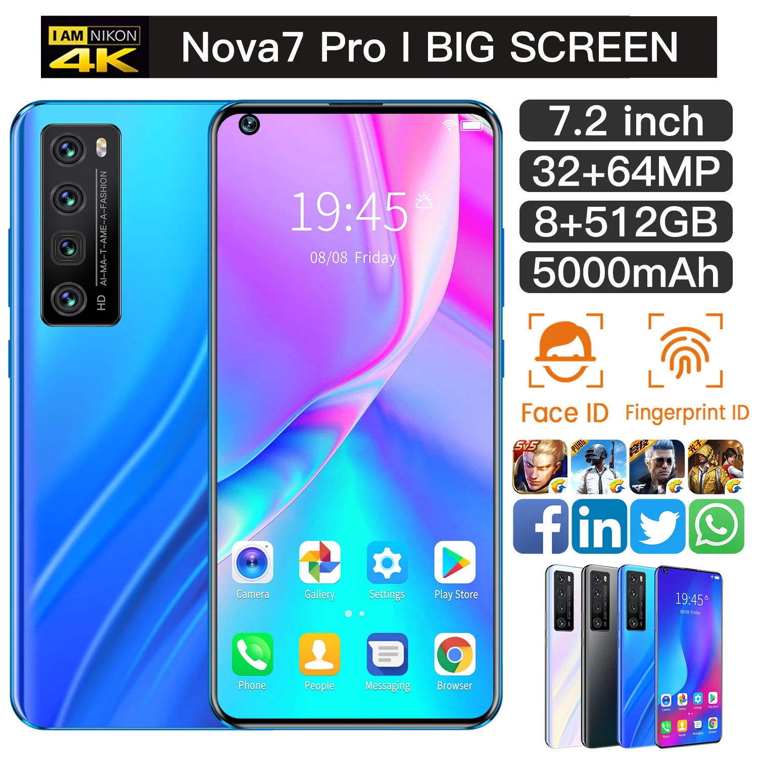 Huawe Nova7 Pro Išmaniojo telefono 7.2