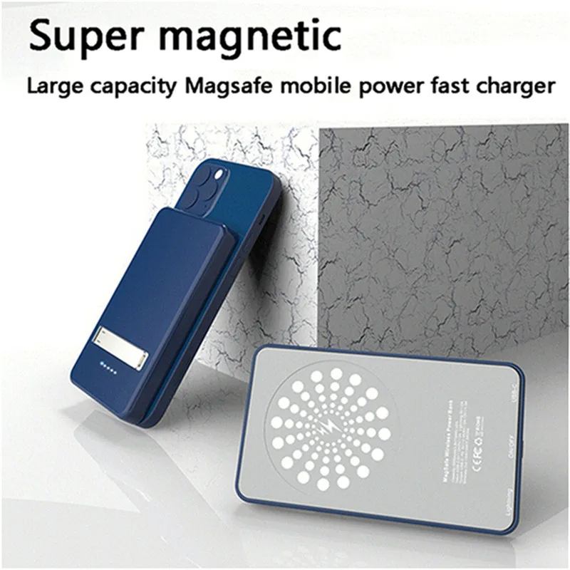 15W Nešiojamų Magnetinės Galios Banko Magsafe iphone 12 12Pro Max 12mini Telefonas, Įkroviklis, Baterija, Laikiklis Belaidžio Įkrovimo stotis
