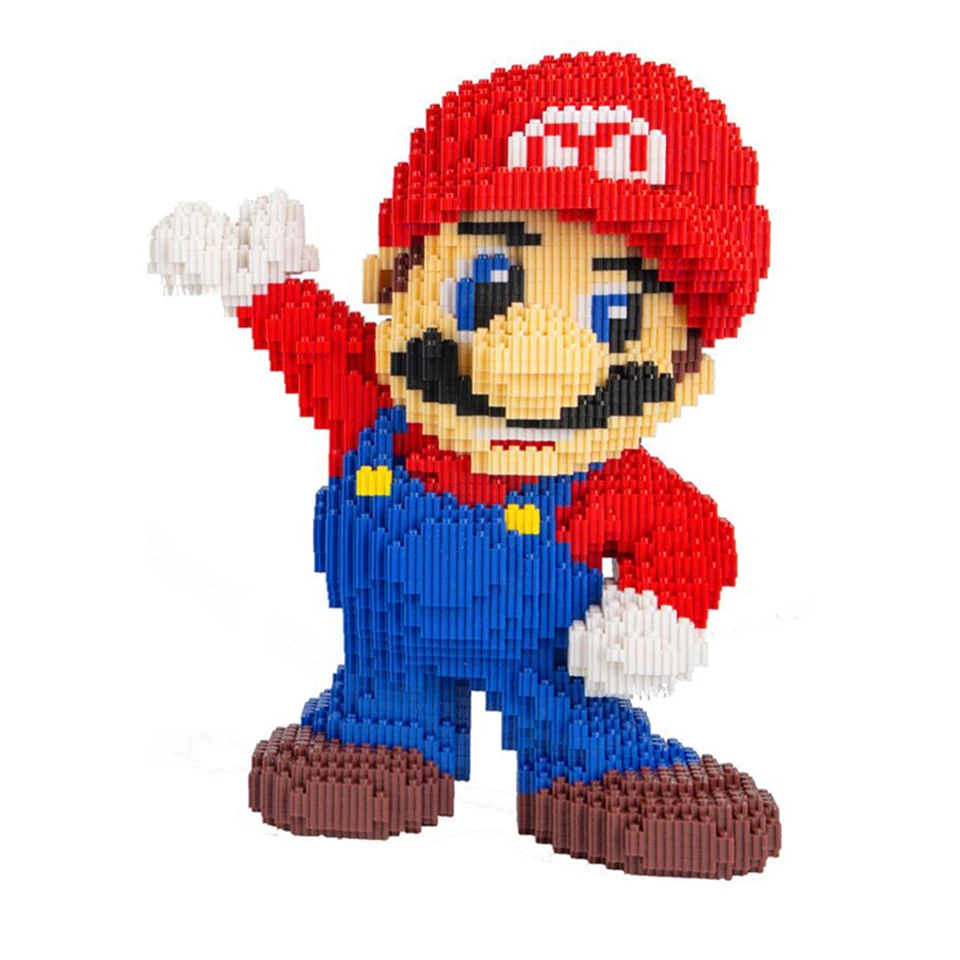 Animacinių filmų Super Žaidimas Mario Bloko Pastato 3D Modelį Rinkiniai Didelis Dydis Mini Plytų Žaislai Berniukas Vaikams Dovanų 8550PCS 35CM Aukščio