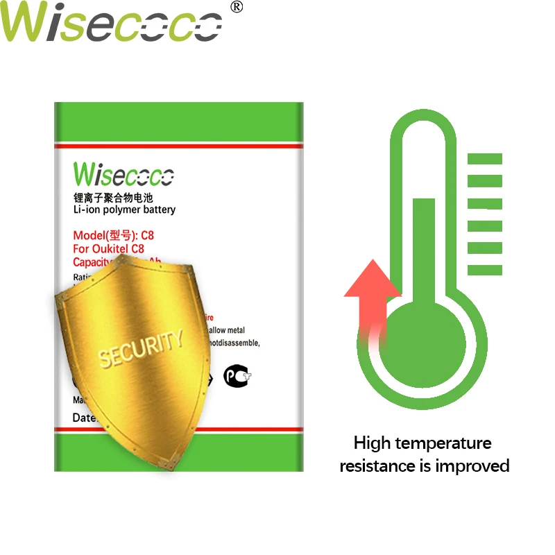 WISECOCO 3900mAh Baterija Oukitel C8 5.5 colių Mobiliųjų Telefonų Sandėlyje Naujausias Gamybos Aukštos Kokybės Baterija+Sekimo Kodas