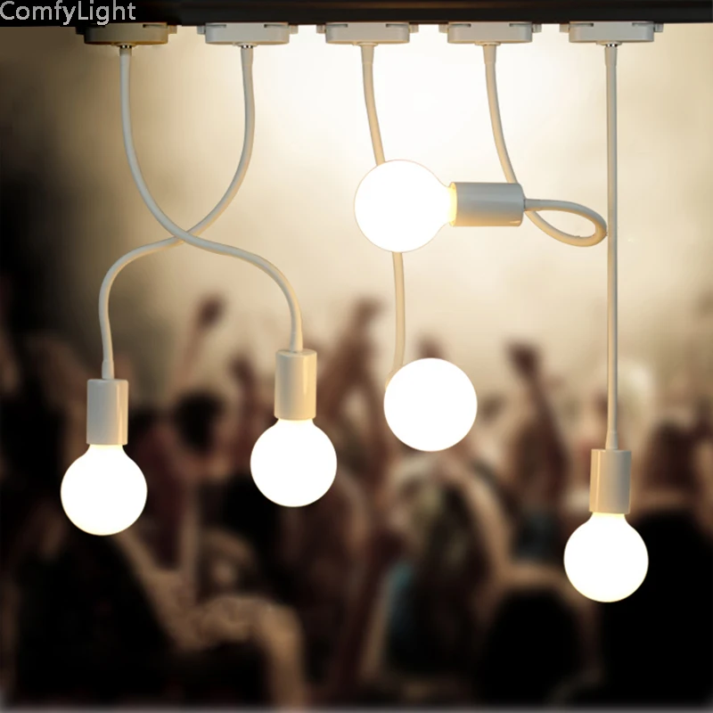 Pramonės LED Kelio Apšvietimo prožektorius Reguliuojamas Kelio Juostą Pasaulyje E27 Kelio Rinkinys lubų bėgio lempos dėmės drabužių parduotuvė hanglamp