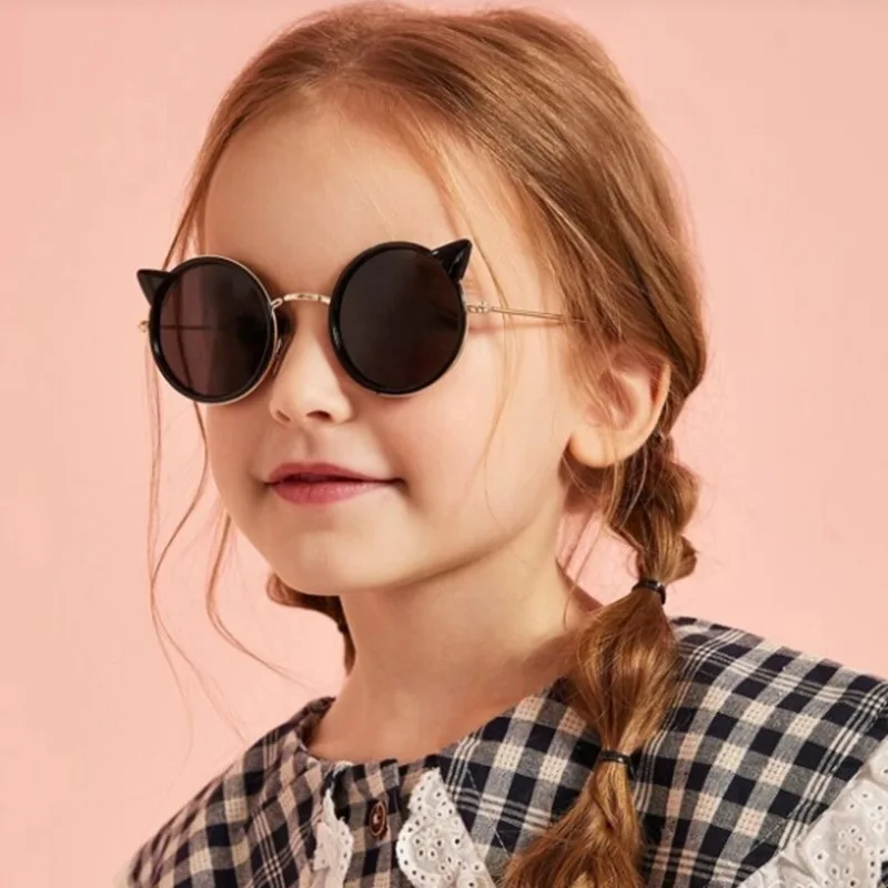 2019 naujas mados Katė Animacinių filmų vaikams UV400 akiniai nuo saulės kūdikių berniukai&mergaites Unisex mielas akinius 3-7 yr baby kūdikių apsaugoti akiniais n361