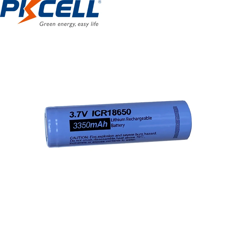 PKCELL 1PC 18650 Ličio baterija ICR18650 3.7 v, li-ion įkraunama baterija 3350mah flat top Žibintuvėlį baterijas 