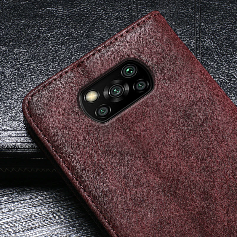 Flip Case For Poco X3 NFC Padengti Aukštos Kokybės Šviesą Odos Atveju Xiaomi Redmi 9A 9C Padengti Telefono dėklas