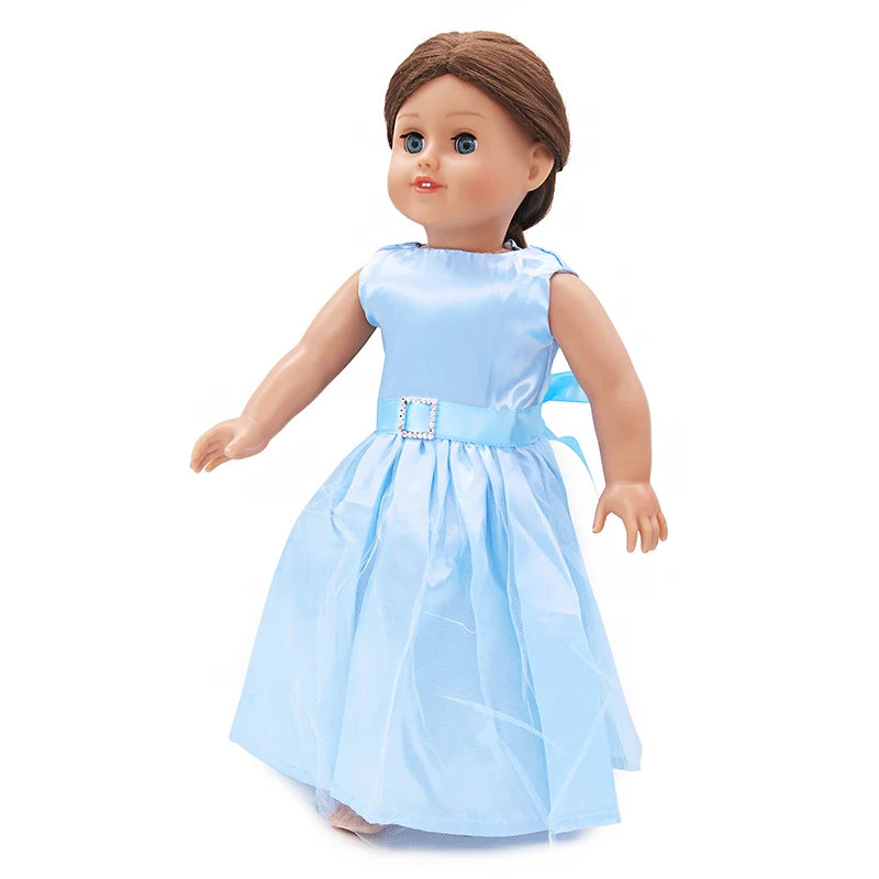 Sky Blue Princess Lėlės Suknelė Aukštos kokybės Elegantiško Tinklelio, be Rankovių Suknelė Lėlės Suknelė Drabužius 18 Cm Ir 43cm Baby Lėlės