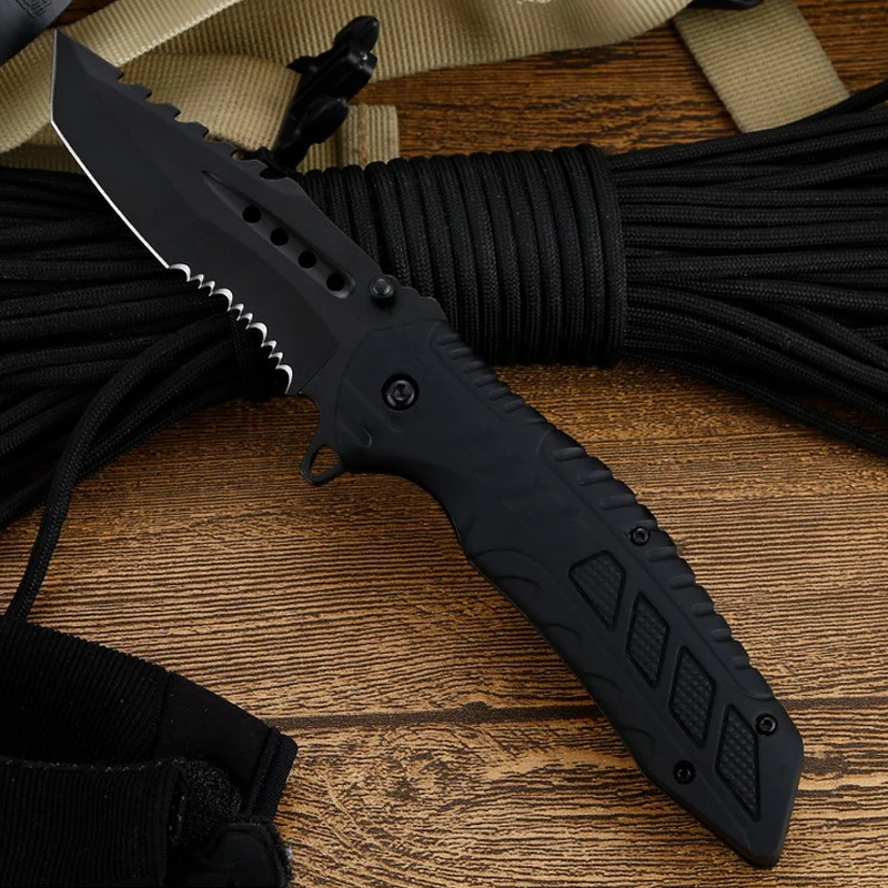 215mm ABS didelio tankio pluošto rankena taktinis peilis Greitai atidaryti juoda medžioklės peilis vaisių peilis nardymo peilis rankovės taschen messer