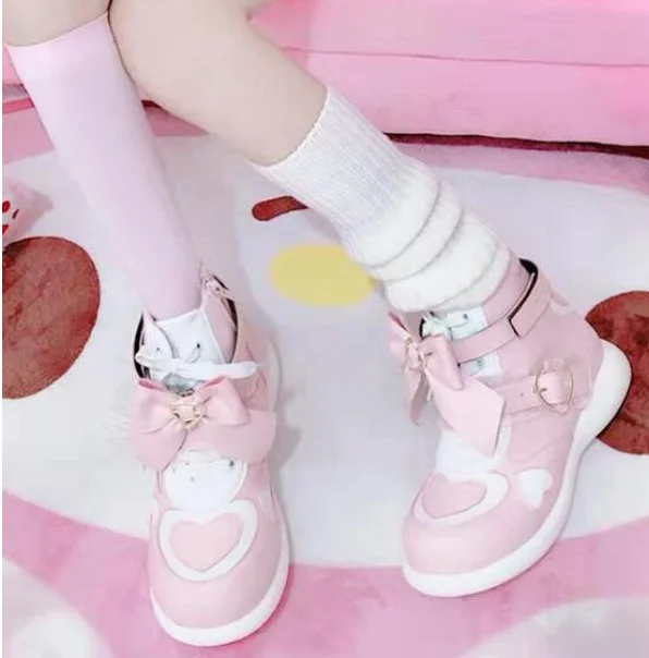 Saldus lolita batai derliaus apvalios galvos jungiamąją moterų batai mielas nėrinių bowknot kawaii batai loli cosplay Japonijos jk studentų