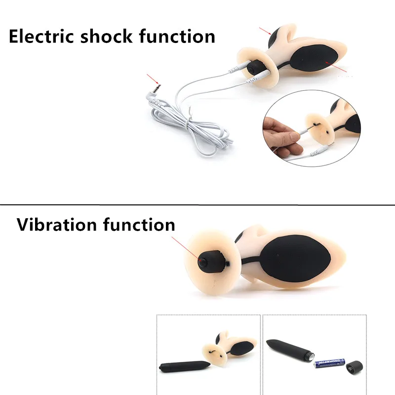 8 greičio vibratorius Bi-polar electro shock makšties stora didžiulis silikono butt plug analinis granulės elektros stimuliacijos G spot Sekso Žaislas