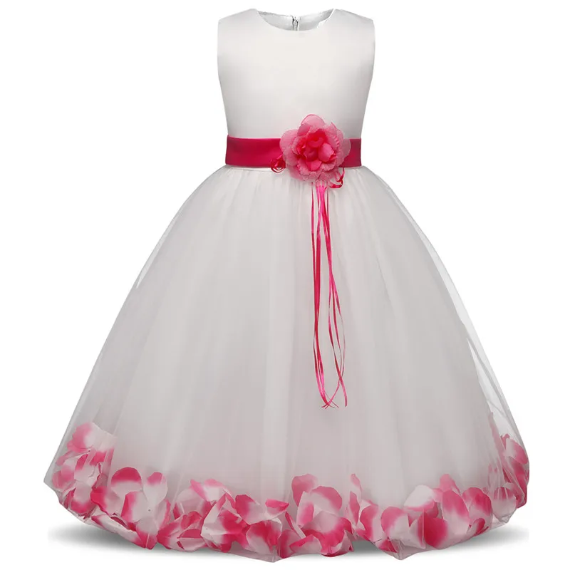 2020 Merginos Rose Žiedlapis Hem Mielas Princesė Gėlių Suknelė Vaikams Kalėdų Suknelės Mergina Vestuvių, Gimtadienio, Vestidos Šalis Suknelė 4-10Y
