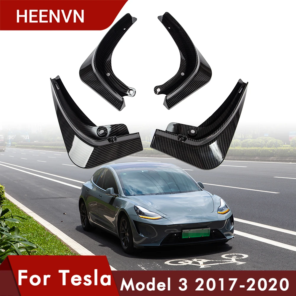 Heenvn Model3 Purvo Atvartais Už Tesla Model 3 Priedai Guard Sparnas Priekiniai Galiniai Varantys Mudguard Anglies Pluošto ABS 2020 m. Modelio Tris