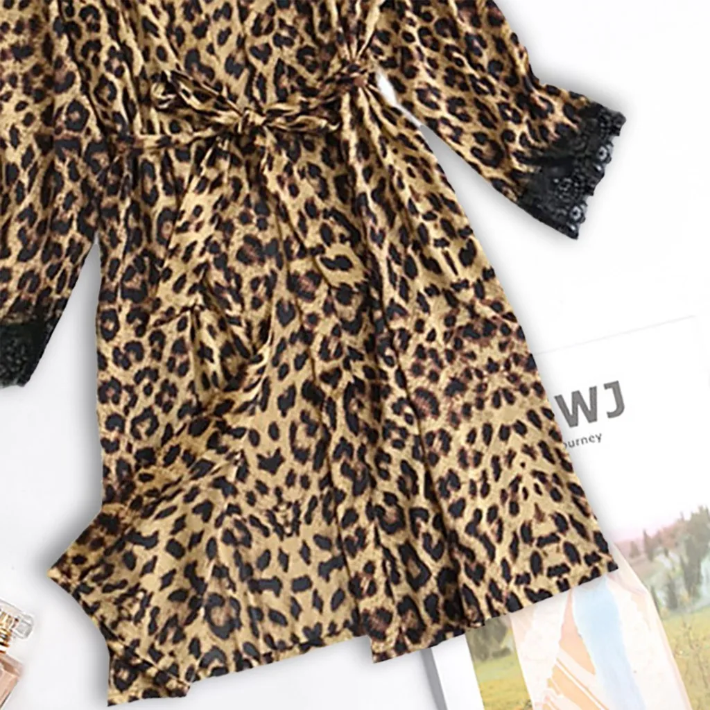 Moterų Pižama Rinkiniai Satino Leopardas Spausdinti Sleepwear Šilko 4 Gabalus, naktiniai drabužiai Pyjama Dirželis Nėrinių Miego Lounge 