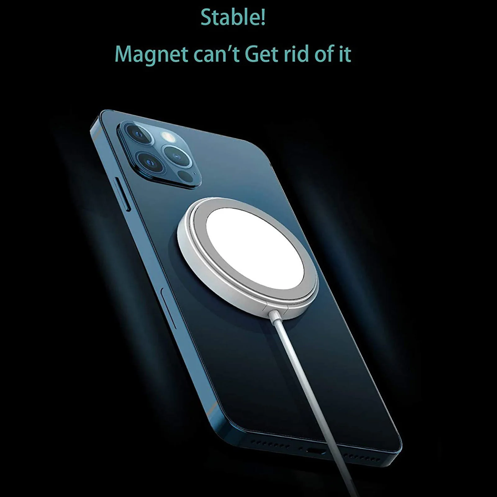 Magnetinio Belaidis Kroviklis su USB-C Integruotas Kabelis Nešiojamų Telefonų 