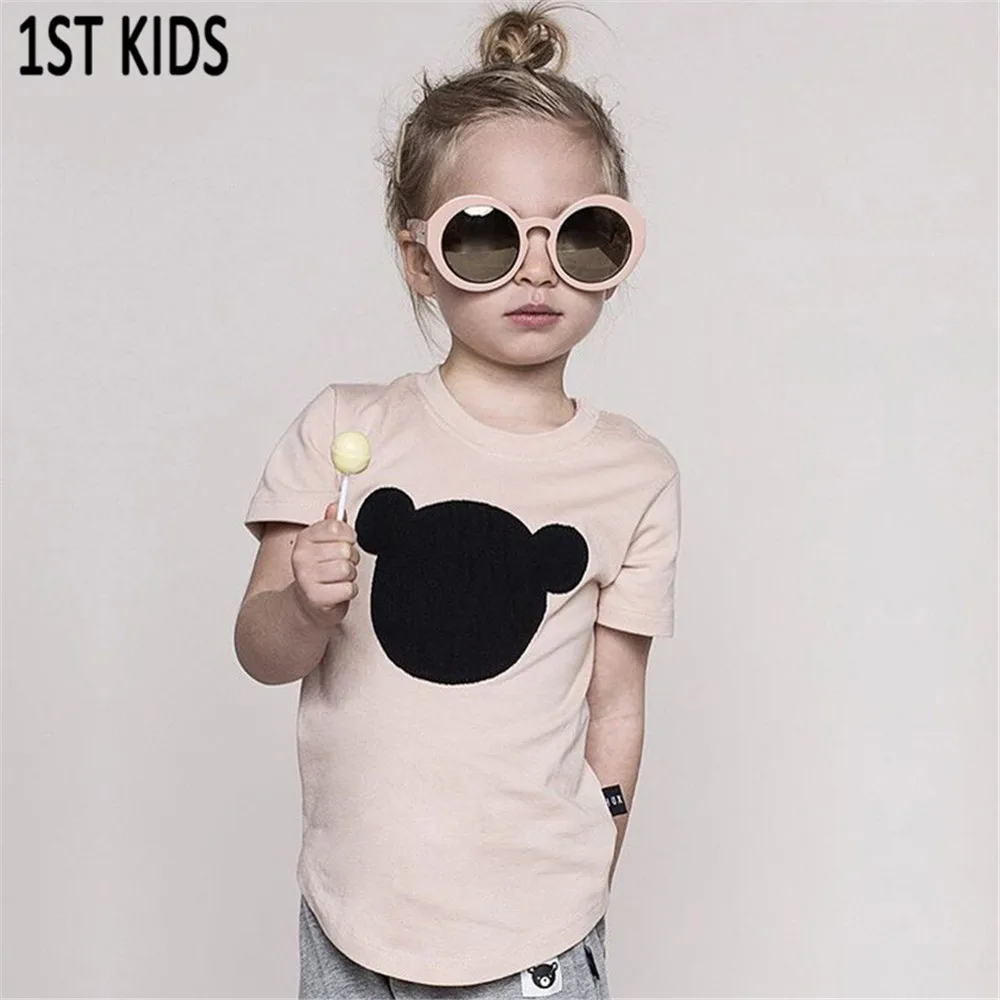 Vasaros mada vaikams, sportinius marškinėlius, berniukų, mergaičių marškinėliai vaikams medvilnės trumpomis rankovėmis viršūnes kūdikių trišakiai dizaineris vaikams drabužių DBT007