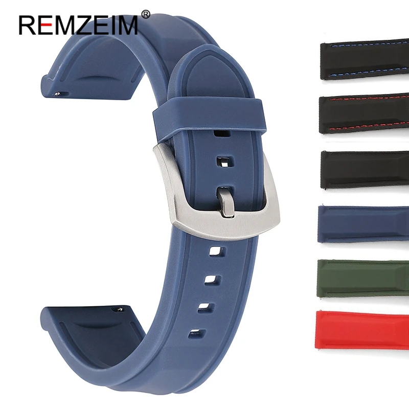 Silikono Watchband 18mm 20mm 22mm 24mm Žalia Mėlyna Sporto Strap Quick Release Gumos Pakeitimas Vyrai Moterys Išmaniųjų Laikrodžių Apyrankės