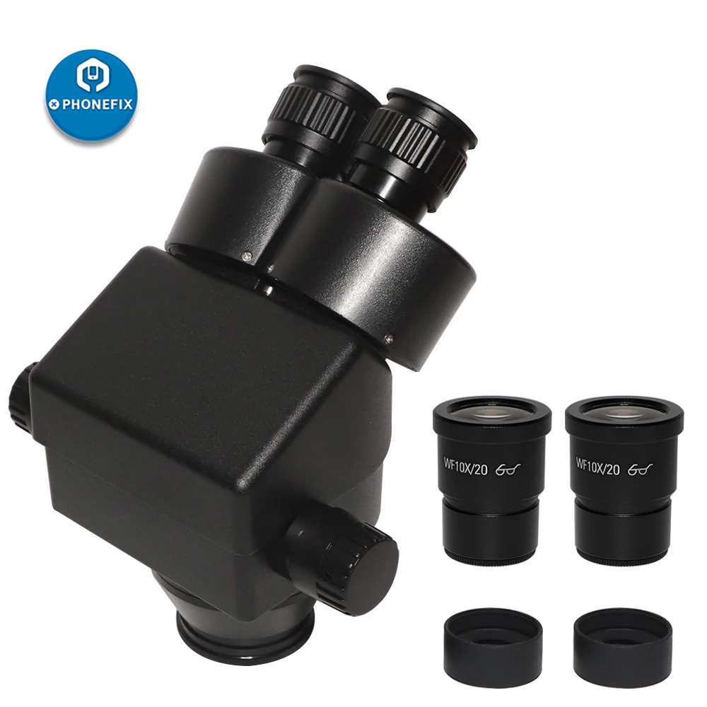 2020 Juoda 7X-45X 3,5 X-90X vienu metu-Židinio Binokulinis Mikroskopas Zoom Stereo Mikroskopas, Galvos + 0,5 x 2.0 x Papildomas Objektyvas Telefonu Remontas