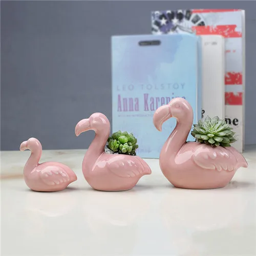 Pink Flamingo Sodo Vazonas Sultingi Augalų Puodą Mielas Gyvūnų Rožinė Paukščių Karšto Sodo Vazonas Augalų Sodinamoji Puodą Dovanos