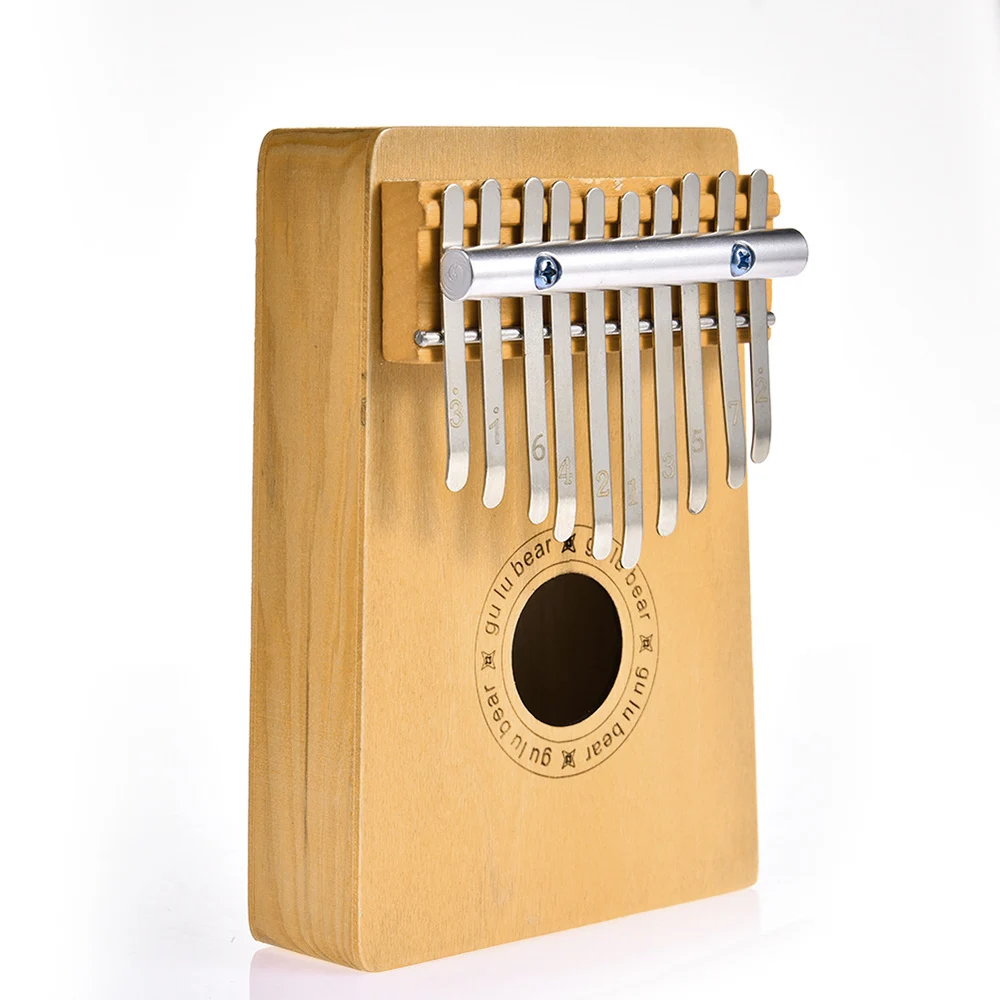 Įstaiga-Muzikos-Instrumentu 10 Klavišus Kalimba Orange Thumb Fortepijonas Mediena, Raudonmedžio Pradedantiesiems Kalimba Maišelį su 