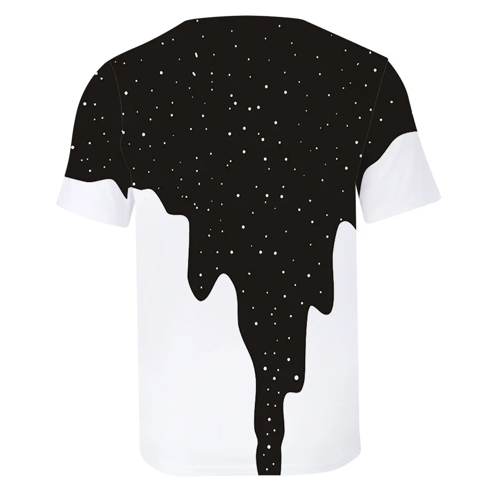 Pieno Erdvė, Galaxy 3D Atspausdintas T-Shirt Palaidinukė Trumpas Rankovėmis Streetwear Marškinėliai Balti dažai Mados Juokinga Marškinėlius Viršūnes Drabužiai