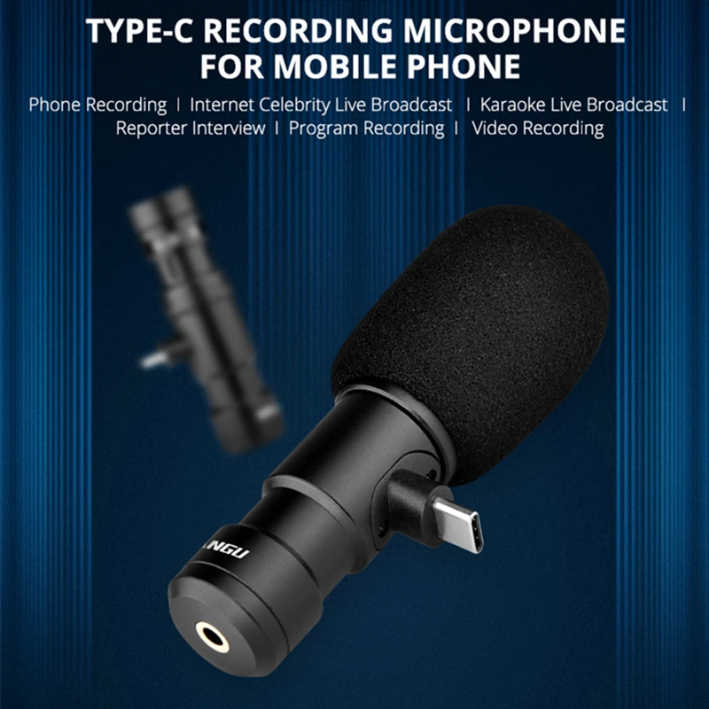 Tipas-C Mikrofonas Microfone Condensador Microfono Usb Mic skirta Tik Tok Livestream Už 