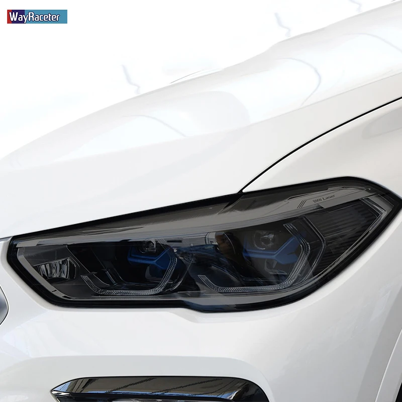 2 Vnt Automobilių Žibintų Apsauginės Plėvelės Žibintai Skaidrūs Juodi TPU Lipdukas BMW X6 E71 F16 M F86 G06 2020 Priedai
