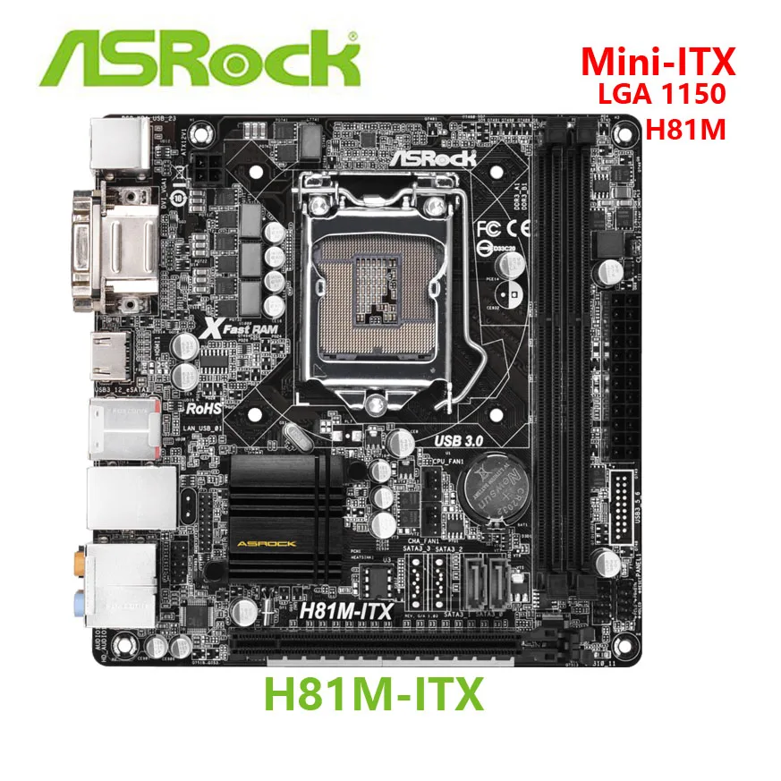 Naudotas ASROCK H81M-ITX Mini ITX motininę desktop Board Plokštės Lizdas LGA 1150 eSATA Su nemokama WIFI adapteris