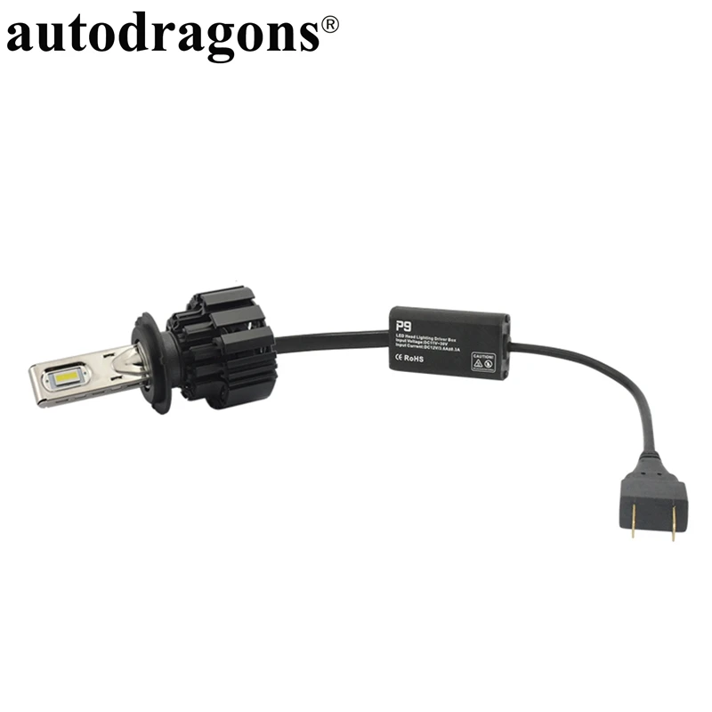 Autodragons P9 Serijos IP67 atsparus vandeniui Automobilio Žibintų lemputės H7/H11/H15/5202/9007/H4/H13/9004/PSX24 Ultra-plonas LED focus dizaino 50W